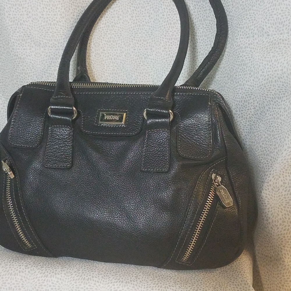Prune Brand Black Leather Handbag